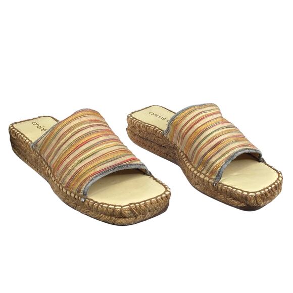 Vintage 90's Andre Assous Striped Women's Espadrille Sandals Size US 6 - Picture 5 of 11